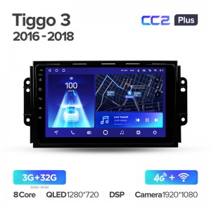 Штатная магнитола для Chery Tiggo 3 (2017+) Teyes CC2+ PLUS (3/32) (Android 10) (8 ЯДЕР, DSP, 4G)