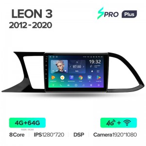 Штатная магнитола для Seat Leon 3 2012-2020 Teyes SPRO+(4/64) (Android 10)  (8 ЯДЕР, DSP, 4G)
