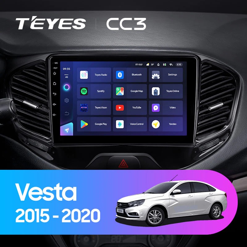 Штатная магнитола для Lada Vesta  Teyes CC3 (4/64) (Android 10) (8 ЯДЕР, DSP, 4G)