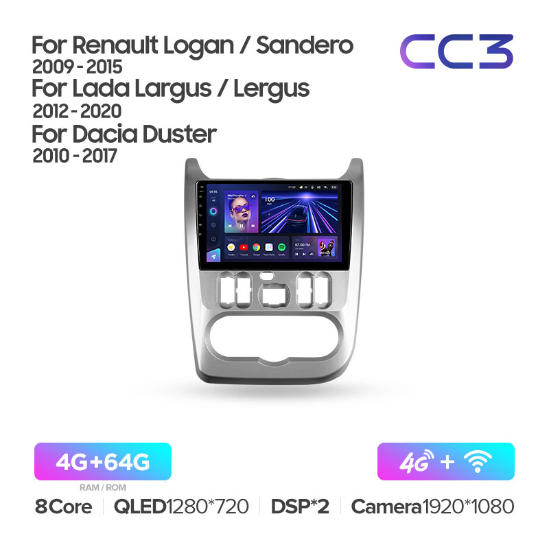 Штатная магнитола для Lada Largus (2012-2020) Teyes CC3 (4/64) (Android 10) (8 ЯДЕР, DSP, 4G)