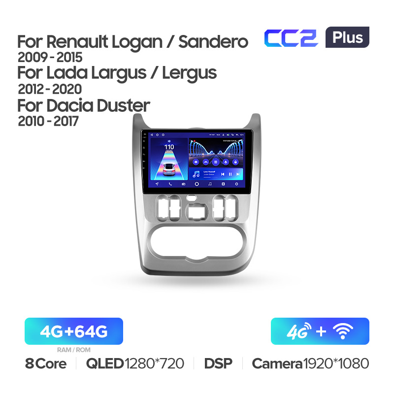 Штатная магнитола для Lada Largus (2012-2020) Teyes CC2+ PLUS (4/64) (Android 10) (8 ЯДЕР, DSP, 4G)