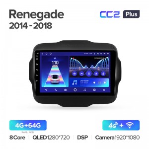 Штатная магнитола для Jeep Renegade 2014-2018 Teyes СС2+(4/64) (Android 10)  (8 ЯДЕР, DSP, 4G)