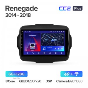 Штатная магнитола для Jeep Renegade 2014-2018 Teyes СС2+(6/128) (Android 10)  (8 ЯДЕР, DSP, 4G)