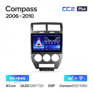 Штатная магнитола для Jeep Compass 1 MK 2006-2010 Teyes СС2+(4/64) (Android 10)  (8 ЯДЕР, DSP, 4G)