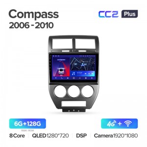 Штатная магнитола для Jeep Compass 1 MK 2006-2010 Teyes СС2+(6/128) (Android 10)  (8 ЯДЕР, DSP, 4G)