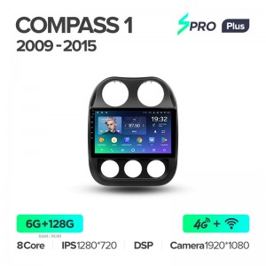 Штатная магнитола для Compass 1 MK 2009-2015 Teyes SPRO+(6/128) (Android 10)  (8 ЯДЕР, DSP, 4G)