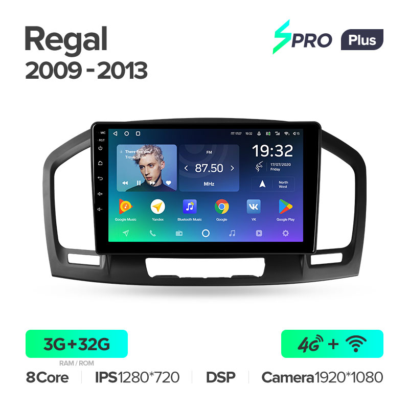 Штатная магнитола для Buick Regal 2009-2013 Teyes SPRO+(3/32) (Android 10)  (8 ЯДЕР, DSP, 4G)