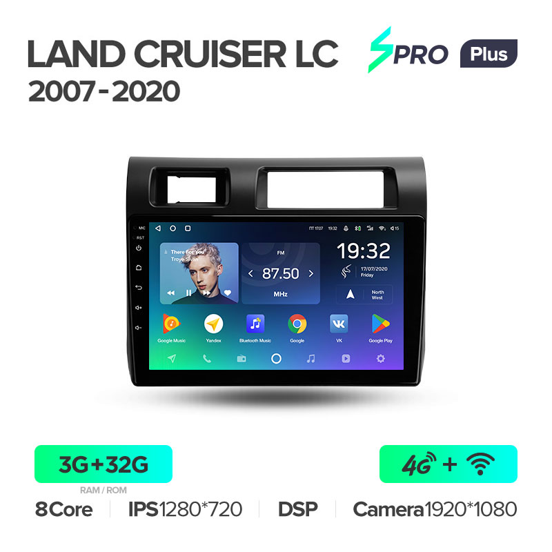 Штатная магнитола для Land Cruiser 70 2007-2020 Teyes SPRO+(3/32) (Android 10)  (8 ЯДЕР, DSP, 4G)
