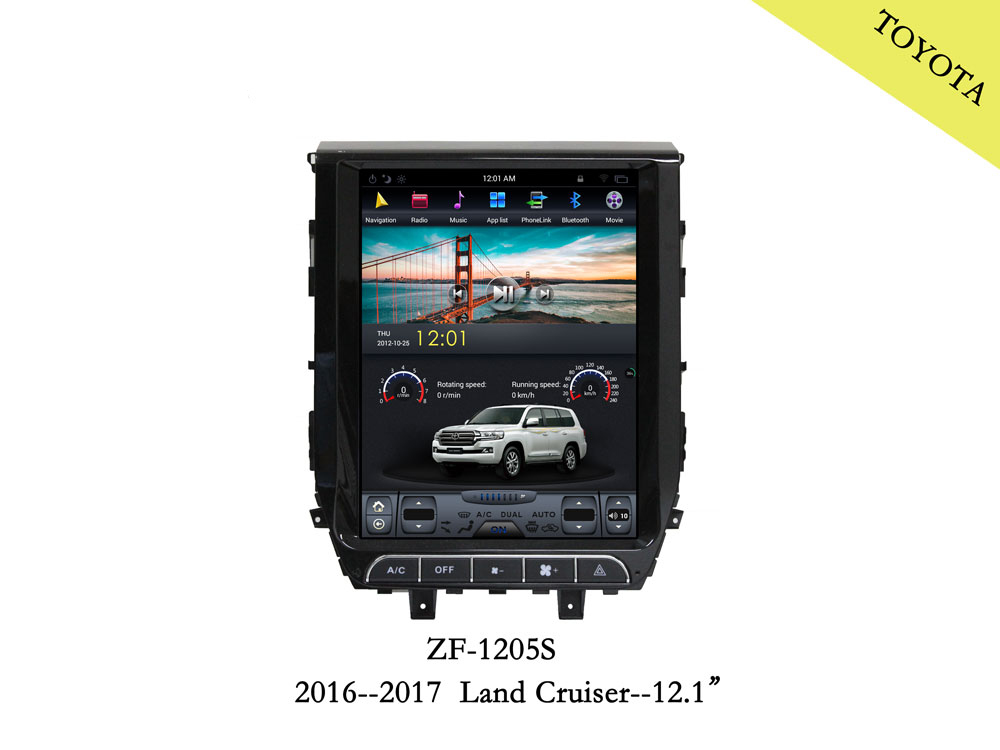 Штатная магнитола для Toyota LC 200 (2015+) Carmedia ZF-1205 (Android 8.1) (4 GB RAM, 12",4G)