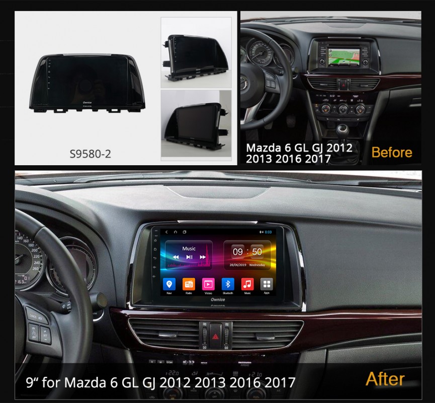 Штатная магнитола для MAZDA Mazda6 2012-2014 Carmedia OL-9580 OL-9009-2D-D