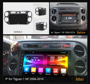 Штатная магнитола для VW Tiguan 2007-2016, Golf Plus Carmedia OL-9908-2 OL-9009-2D-F