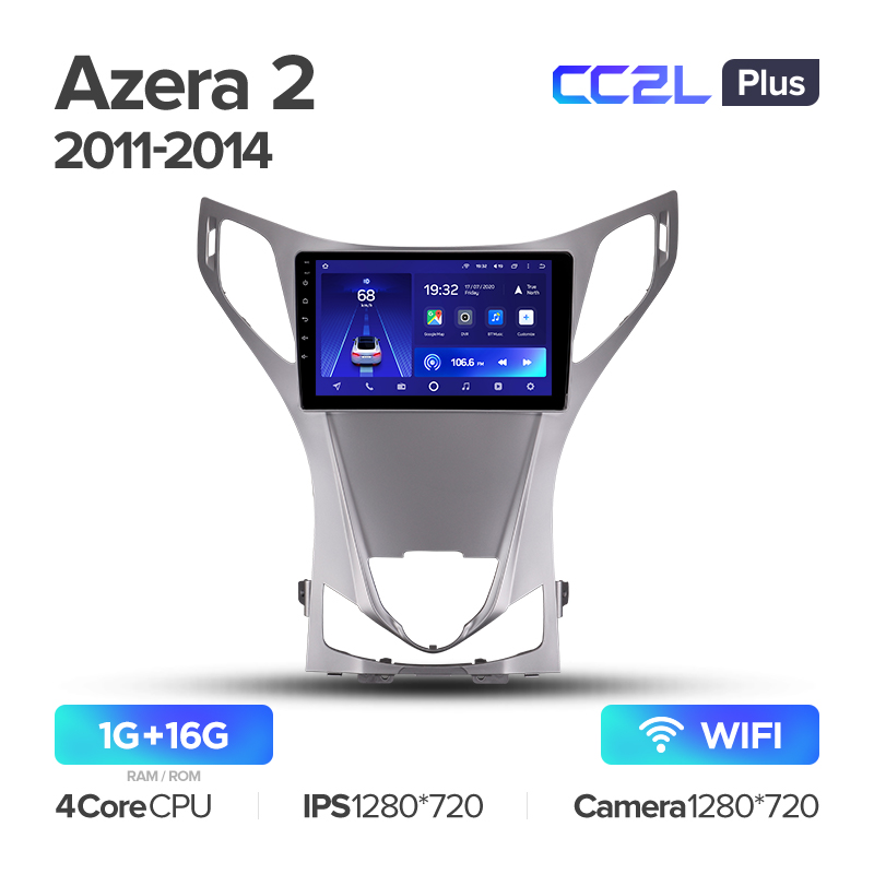 Штатная магнитола Teyes CC2L+ PLUS 1/16 для Hyundai Azera II (2011-2014) (9") (Android 8)