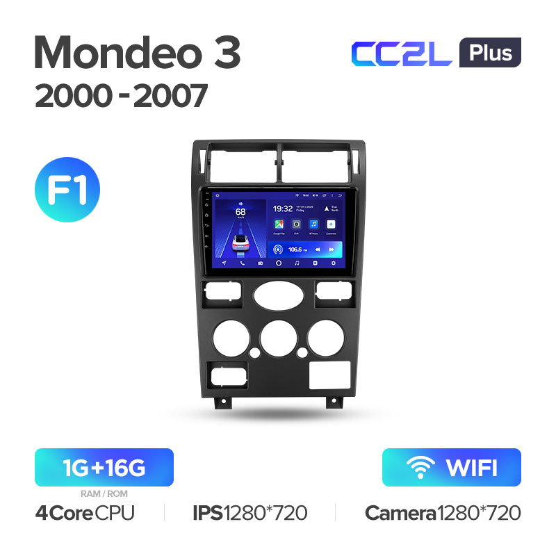 Штатная магнитола Teyes CC2L+ PLUS 1/16 для Ford Mondeo 3 (2000-2007) (9") (Android 8)