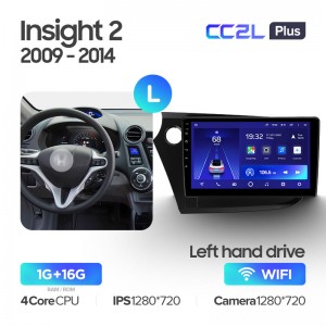 Штатная магнитола Teyes CC2L+ PLUS 1/16 для Honda Insight 2 (2009-2014) (9") (Android 8)