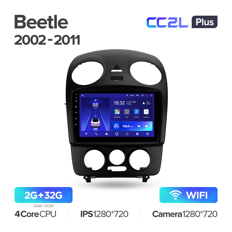 Штатная магнитола Teyes CC2L+ PLUS 2/32 для Volkswagen Beetle A4 (2002-2011) (9") (Android 8)