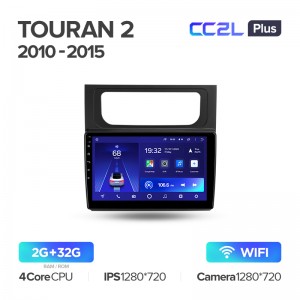 Штатная магнитола Teyes CC2L+ PLUS 2/32 для Volkswagen Touran 2 (2010-2015) (10") (Android 8)