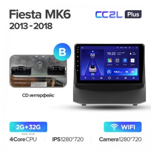 Штатная магнитола Teyes CC2L+ PLUS 2/32 для Ford Fiesta MK6 (2009-2018) (9") (Android 8)