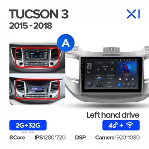 Штатная магнитола Teyes X1 для Hyundai Tucson 3 2015-2018) (9") (And.10,8 ядер,4G)