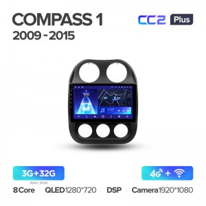 Штатная магнитола Teyes CC2+ PLUS 3/32 для Jeep Compass 1 (2009-2015) (10") (And.10,DSP,IPS)