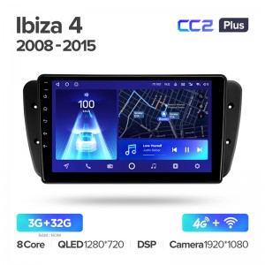 Штатная магнитола Teyes CC2+ PLUS 3/32 для SEAT Ibiza 4 IV 6J (2008-2015) (9") (And.10,DSP,IPS)