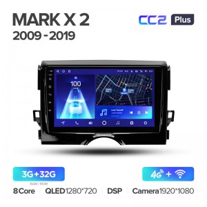 Штатная магнитола Teyes CC2+ PLUS 3/32 для Toyota Mark X 2 X130 2009-2019) (9") (And.10,DSP,IPS)