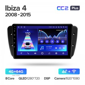 Штатная магнитола Teyes CC2+ PLUS 4/64 для SEAT Ibiza 4 IV 6J (2008-2015) (9") (And.10,DSP,IPS)