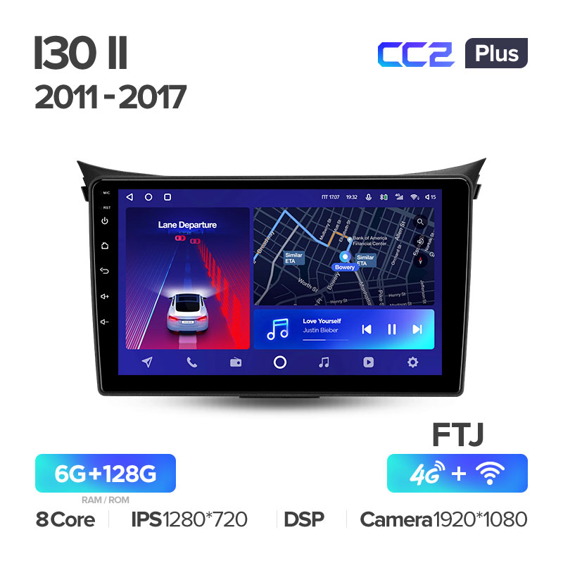 Штатная магнитола CC2+ PLUS 6/128 для Hyundai i30 II GD (2011-2017) (9") (And.10,DSP,IPS)