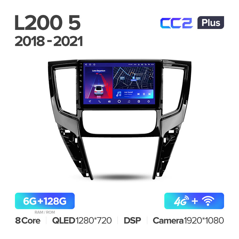 Штатная магнитола CC2+ PLUS 6/128 для Mitsubishi L200 5 (2018-2021) (9") (And.10,DSP,IPS)