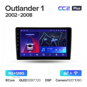 Штатная магнитола CC2+ PLUS 6/128 для Mitsubishi Outlander 1 (2002-2008) (9") (And.10,DSP,IPS)