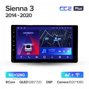 Штатная магнитола CC2+ PLUS 6/128 для Toyota Sienna 3 XL30 (2014-2020) (9") (And.10,DSP,IPS)