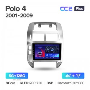 Штатная магнитола CC2+ PLUS 6/128 для VW Polo Mk4 IV (2001-2009) (9") (And.10,DSP,IPS)