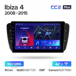 Штатная магнитола CC2+ PLUS 6/128 для SEAT Ibiza 4 IV 6J (2008-2015) (9") (And.10,DSP,IPS)
