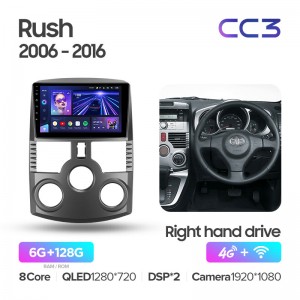 Штатная магнитола Teyes CC3 6/128 для Toyota Rush J200 (06-16) Right (9")  (And.10,DSP,IPS)